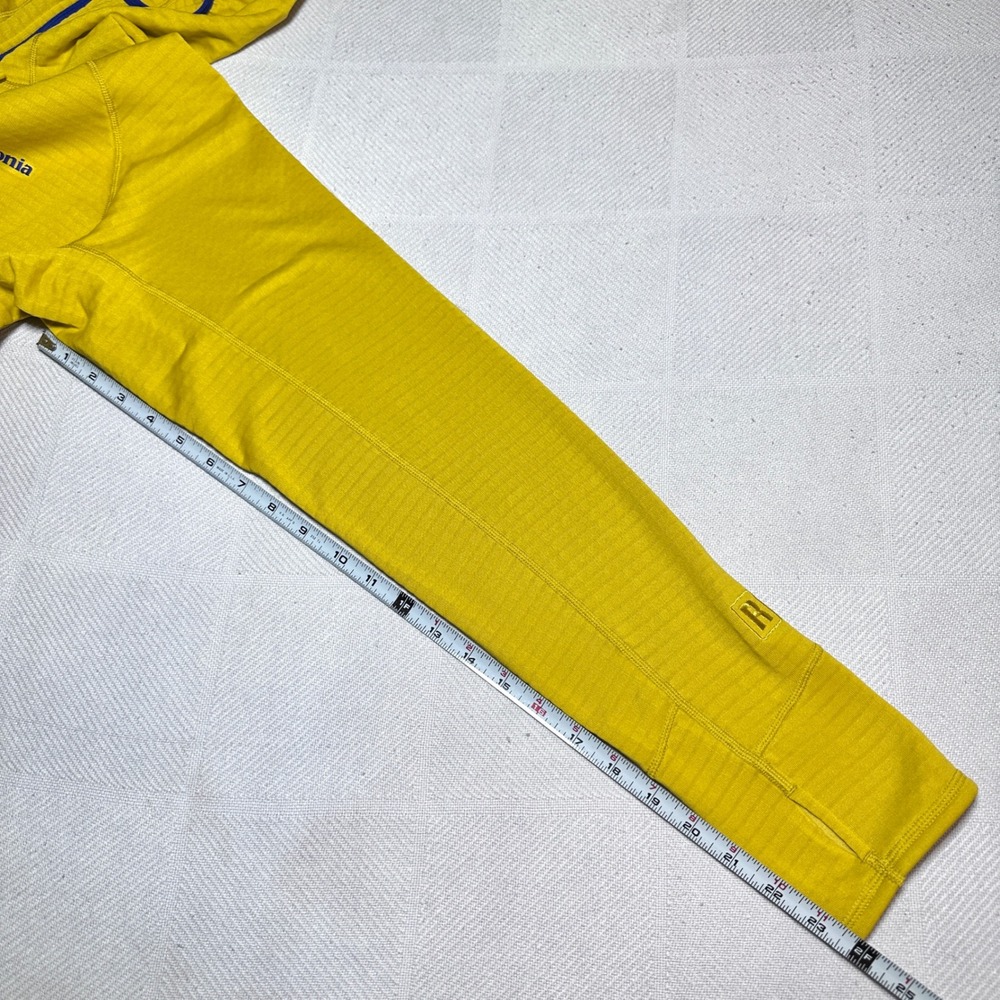 Patagonia R1 Hoody Womens XL Polartec Power Grid Half Zip Waffle Fleece Yellow - Picture 11 of 12